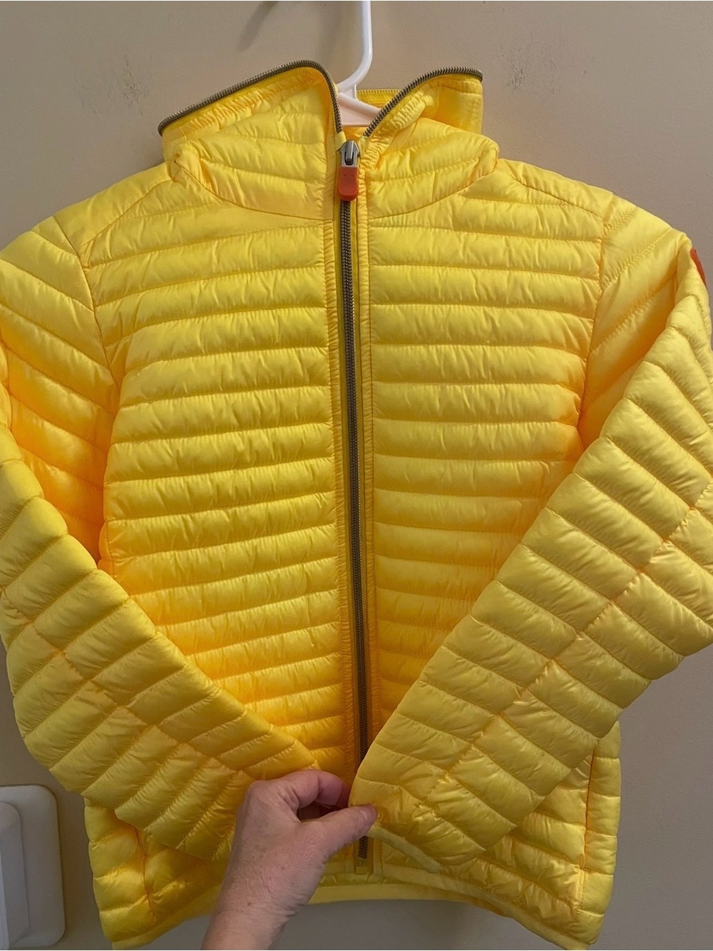 Save the Duck Plumtech Ultra Light Jacket Yellow Boy Girl Youth Sz 8 New NWOT